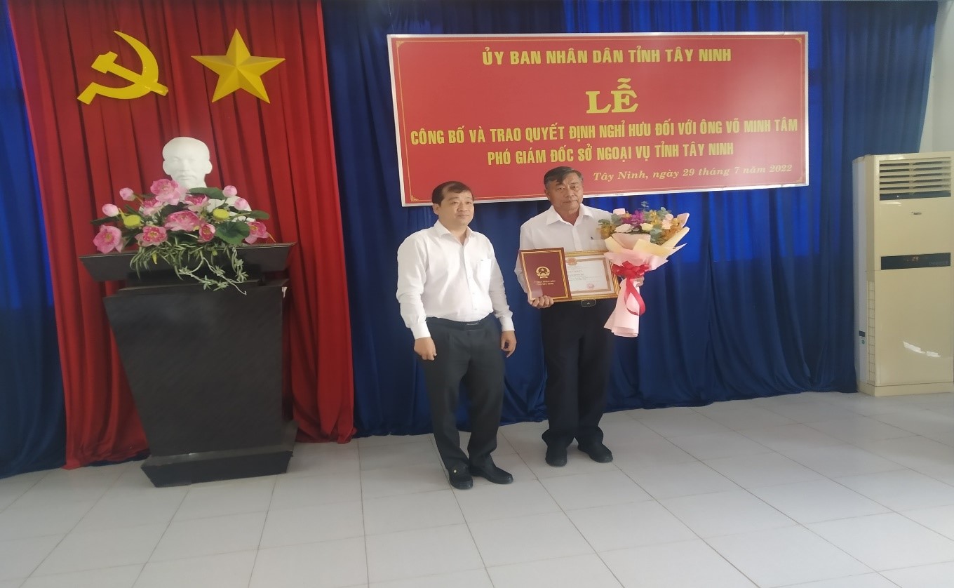 Công bố Quyết định nghỉ hưu cho đồng chí Võ Minh Tâm – Phó Giám ...